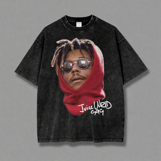JUICE WRLD "BAD BOY" BIG FACE OVERSIZE WASHED T SHIRT
