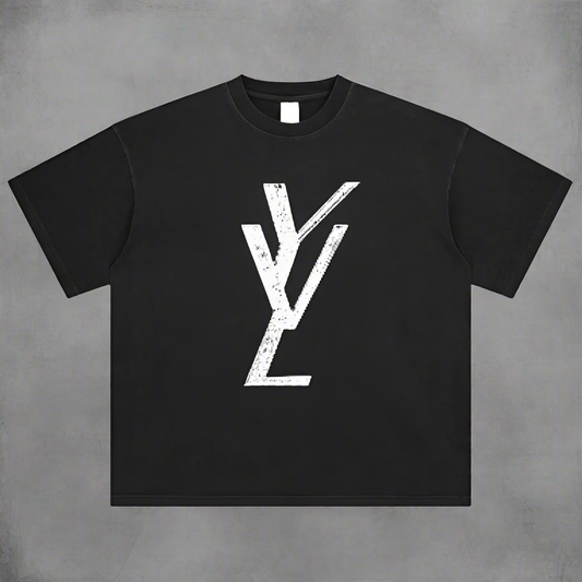 OPIUM "YVL" LOGO WASHED HEAVY T SHIRT